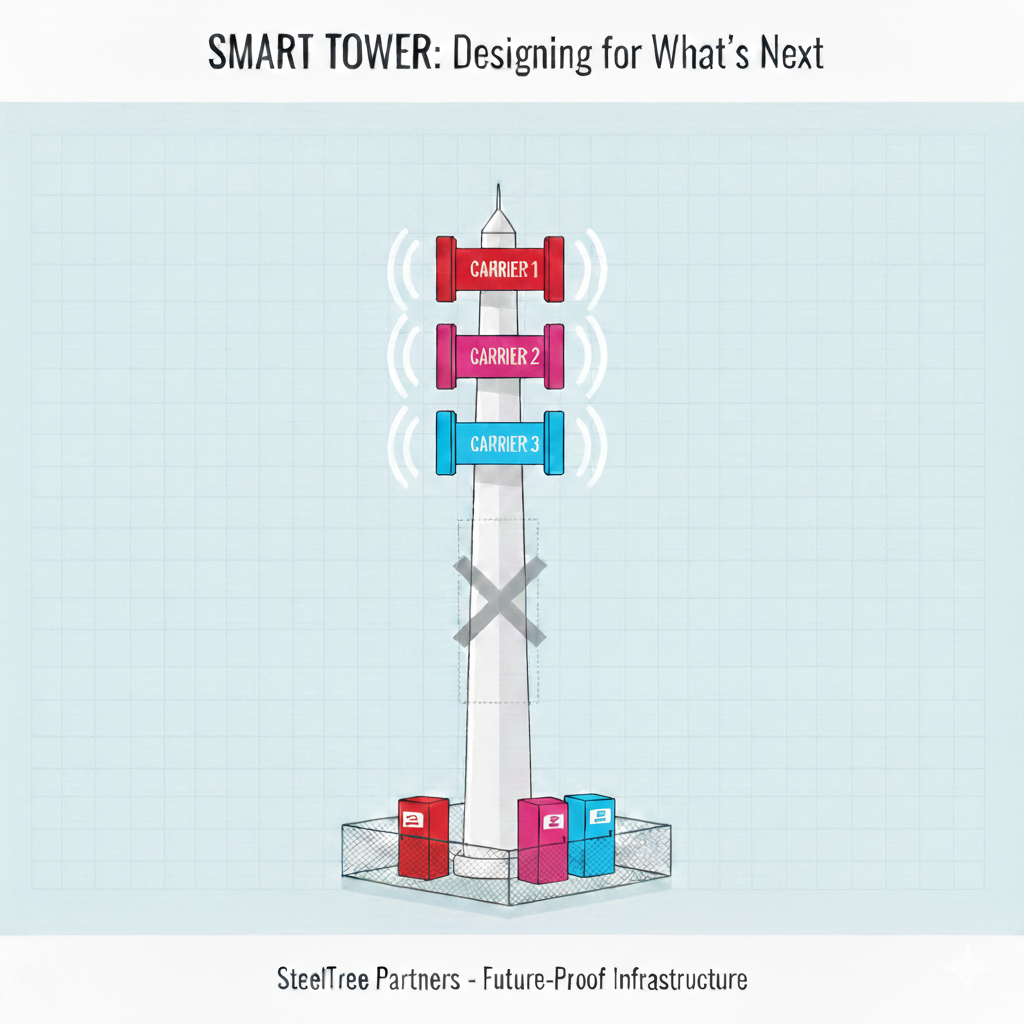 Graphic of Three Carrier Tower Design